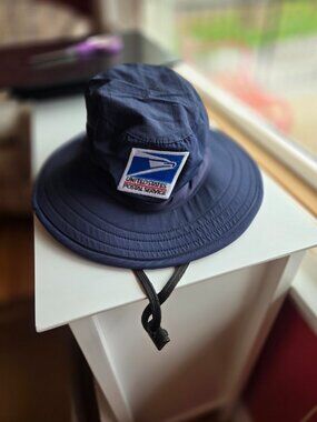 Vintage USPS United States Postal Service Blue Bucket Sun Hat  Made in USA